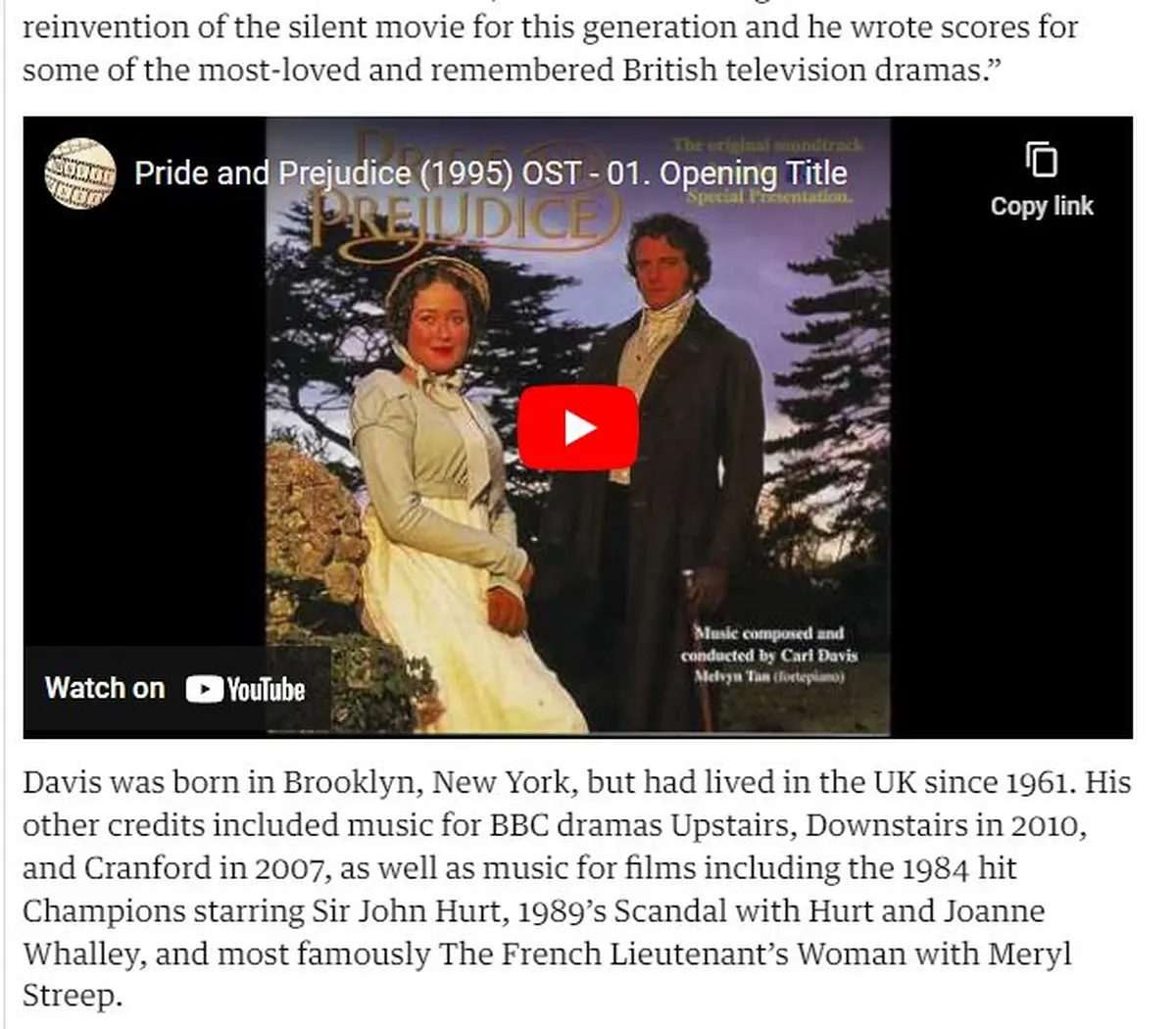 The Guardian obituary continued